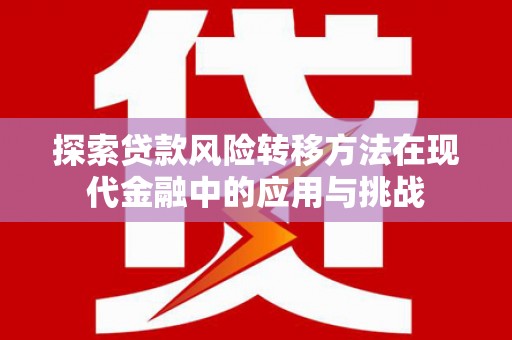 北门探索贷款风险转移方法在现代金融中的应用与挑战