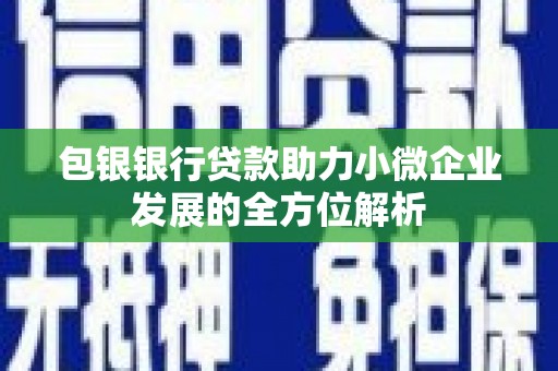 北门包银银行贷款助力小微企业发展的全方位解析