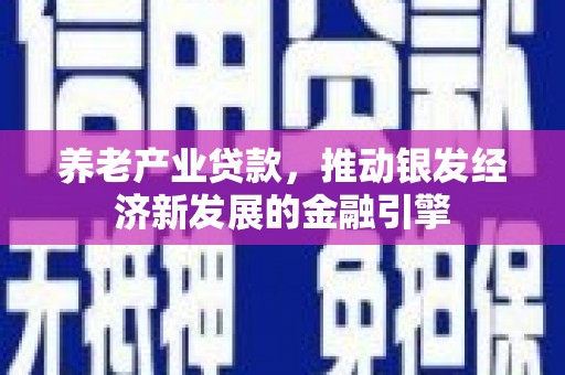 北门养老产业贷款，推动银发经济新发展的金融引擎