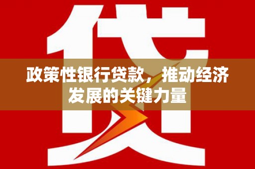北门政策性银行贷款，推动经济发展的关键力量