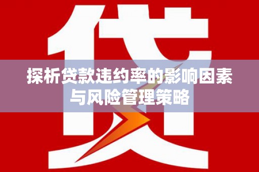北门探析贷款违约率的影响因素与风险管理策略