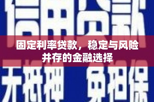 北门固定利率贷款，稳定与风险并存的金融选择
