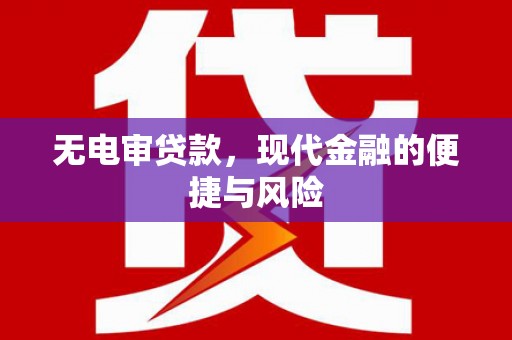 北门无电审贷款，现代金融的便捷与风险