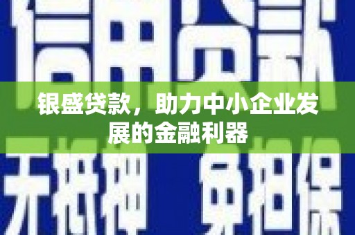 北门银盛贷款，助力中小企业发展的金融利器